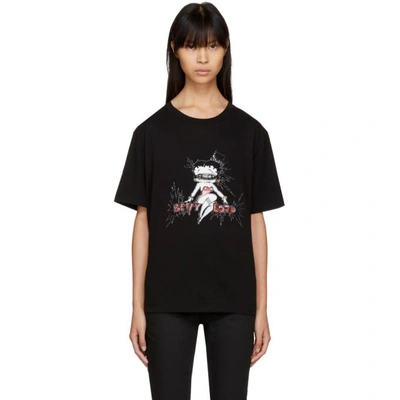 Saint Laurent Betty Boop Boyfriend T-shirt In Black