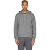 Kenzo Logo Print Zip-up Hoodie In Anthracite