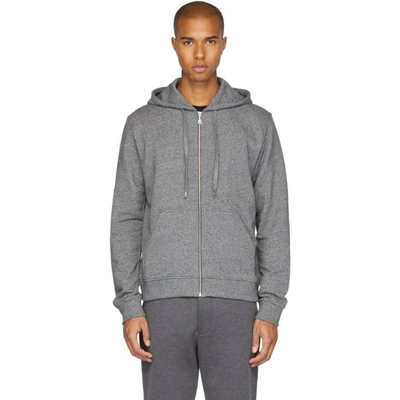 Kenzo Logo Print Zip-up Hoodie In Anthracite