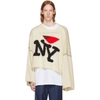 Raf Simons White Oversized 'i Love Ny' Sweater