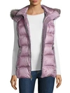 ANDREW MARC Claire Fox Fur-Trim Puffer Vest