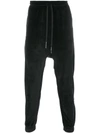 11 BY BORIS BIDJAN SABERI 11 BY BORIS BIDJAN SABERI DROP-CROTCH TRACK PANTS - BLACK,FUP1F122712400198