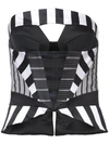 RUBIN SINGER RUBIN SINGER STRIPED CUT-OUT CORSET - WHITE,2854512180663