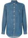 Polo Ralph Lauren Denim Sport Shirt In Blue