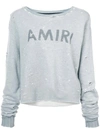 AMIRI AMIRI PAINTED LOGO PRINT SWEATSHIRT - GREY,WKCRWAMR12404956