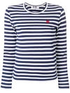 Comme Des Garçons Play Long Sleeved T-shirt In White