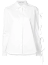 SANDY LIANG lace up detail shirt,T112190441
