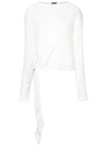 ELAIDI SIDE-TIED KNITTED TOP,100312361390