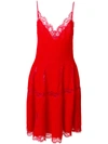 GIVENCHY GIVENCHY LACE TRIM KNITTED DRESS - RED,17A280854512356042
