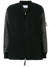 ALEXANDER WANG T T BY ALEXANDER WANG KNITTED BOMBER JACKET - BLACK,4W373009T712400267