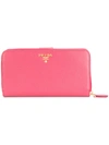 PRADA PRADA ZIP AROUND WALLET - PINK,1ML348QWA12314795