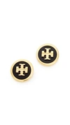 TORY BURCH RAISED LOGO STUD EARRINGS