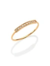 ZOË CHICCO Pavé Diamond & 14K Yellow Gold Horizontal Bar Ring