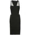 MUGLER Black Fitted Sleeveless Dress,992364702142915526