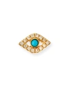 Sydney Evan Small Evil Eye 14-karat Gold, Diamond And Turquoise Single Earring In Yellow Gold
