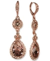 Givenchy Rose Gold-tone Swarovski Element Double Drop Earring