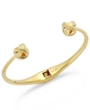Kate Spade 'dainty Sparklers' Knot Hinged Cuff In Gold