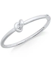 KATE SPADE KATE SPADE NEW YORK SILVER-TONE LOVE KNOT HINGED BANGLE BRACELET