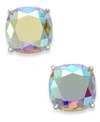 KATE SPADE SILVER-TONE FACETED ABALONE SQUARE STUD EARRINGS