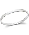 KATE SPADE SILVER-TONE "FIND THE SILVER LINING" MESSAGE BANGLE BRACELET