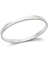 Kate Spade Silver-tone "find The Silver Lining" Message Bangle Bracelet In Silver-tone