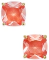 Kate Spade Small Square Enamel Stud Earrings In Orange