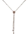 MARCHESA GOLD-TONE BEADED CRYSTAL CLUSTER LARIAT NECKLACE