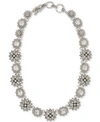 MARCHESA SILVER-TONE CRYSTAL CLUSTER & STONE ALL-AROUND COLLAR NECKLACE