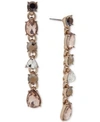 GIVENCHY GOLD-TONE STONE & CRYSTAL LINEAR DROP EARRINGS