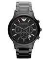 EMPORIO ARMANI WATCH, CHRONOGRAPH BLACK ION PLATED STAINLESS STEEL BRACELET 43MM AR2453