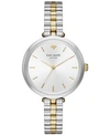 KATE SPADE WOMEN'S HOLLAND TWO-TONE STAINLESS STEEL BRACELET WATCH 34MM KSW1119