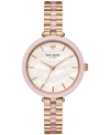 KATE SPADE KATE SPADE NEW YORK WOMEN'S HOLLAND ROSE GOLD-TONE STAINLESS STEEL AND BLUSH PINK ACETATE BRACELET W