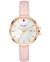 KATE SPADE KATE SPADE NEW YORK WOMEN'S PARK ROW PINK LEATHER STRAP WATCH 34MM KSW1325