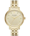 KATE SPADE KATE SPADE NEW YORK WOMEN'S MONTEREY GOLD-TONE STAINLESS STEEL AND HORN ACETATE BRACELET WATCH 38MM
