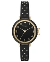 Kate Spade Women's Park Row Black Dot Silicone Strap Watch 34mm In Black