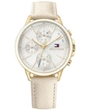 TOMMY HILFIGER WOMEN'S SOPHISTICATED SPORT NUDE SAFFIANO LEATHER STRAP WATCH 40MM 1781790