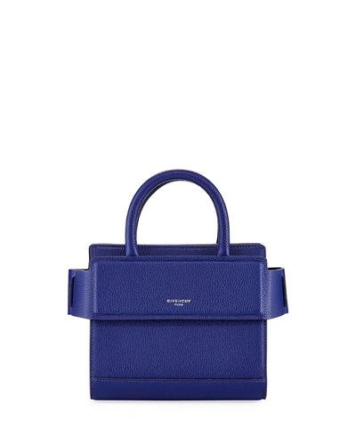 Givenchy Horizon Nano Grained Leather Satchel Bag In Blue