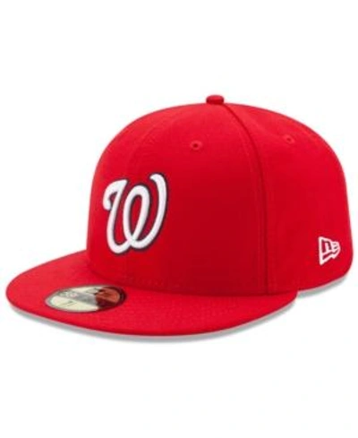 New Era Washington Nationals Authentic Collection 59fifty Fitted Cap In Red