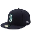 New Era Men's Navy Seattle Mariners Authentic Collection On Field Low Profile Game 59fifty Fitted Hat In Navy