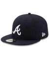 New Era Men's Atlanta Braves Road Authentic Collection On-field 59fifty Fitted Cap In Navy