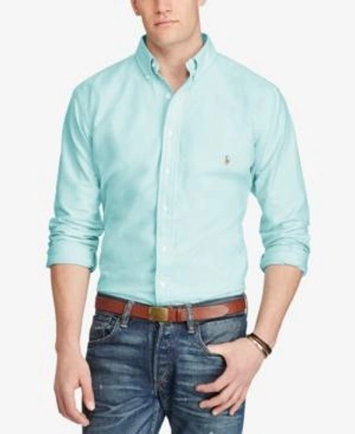 Polo Ralph Lauren Men's Big & Tall Classic Fit Long-sleeve Oxford Shirt In Aegean Blue