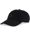 Polo Ralph Lauren Embroidered Polo Pony Baseball Cap In Black Red