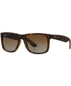 Ray Ban Ray-ban Polarized Sunglasses, Rb4165 Justin Gradient In Brown/brown Gradient Polar