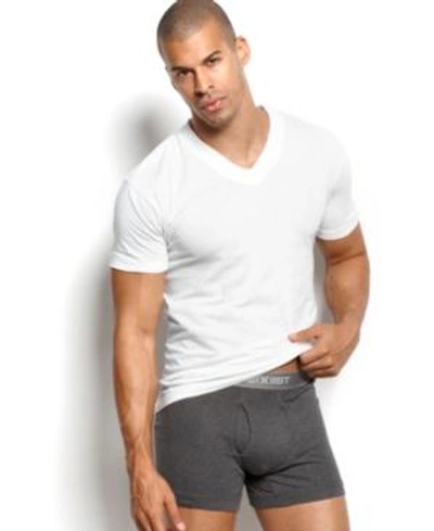 2(x)ist Men's Essential 3 Pack Jersey V-neck T-shirt In White