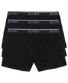 2(x)ist Men's Cotton Stretch 3 Pack No-show Trunk In Black
