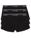 2(x)ist Men's Cotton Stretch 3 Pack No-show Trunk In Black