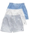 Polo Ralph Lauren Classic Fit Woven Boxers, Pack Of 3 In White/jarv
