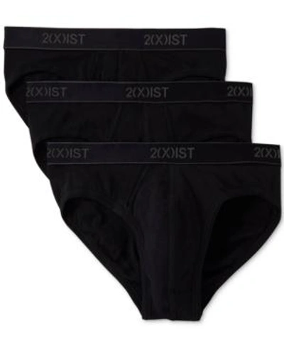 2(x)ist Men's Essential 3 Pack No Show Brief In Black New