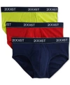 2(x)ist Men's Underwear, Essentials Contour Pouch Brief 3 Pack In Salsa/lime