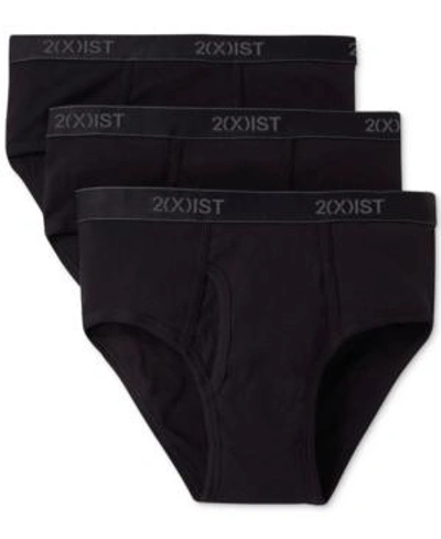 2(x)ist Fly Front Men's Cotton Briefs, 3-pack In Black New